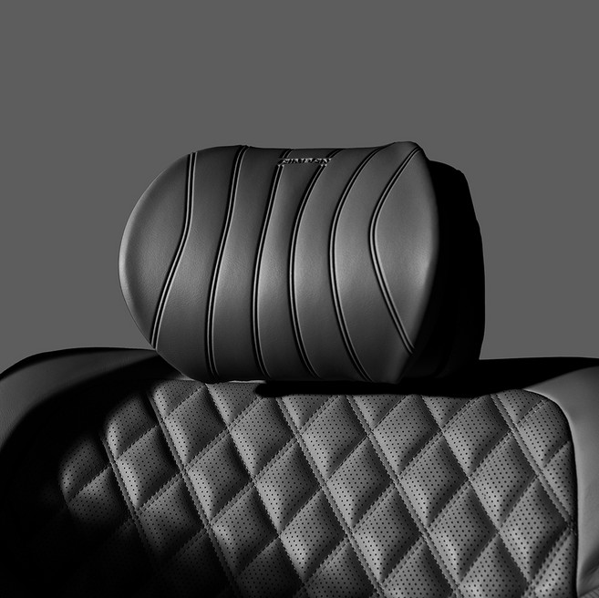 아임반 자동차 2열 차량용 목쿠션 L라인, 모노블랙, 1개