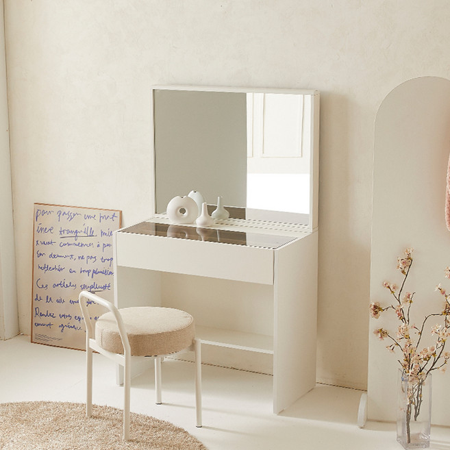 퍼피노 다나 화장대 일반 거울 세트 방문설치, 화이트