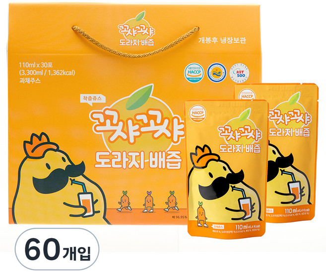 꼬샤꼬샤 도라지 배즙, 110ml, 60개