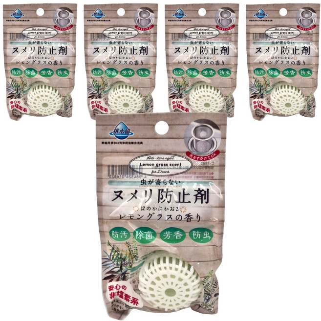 檸檬草香 不動化學 排水口清潔錠 防蟲款, 15g, 5個