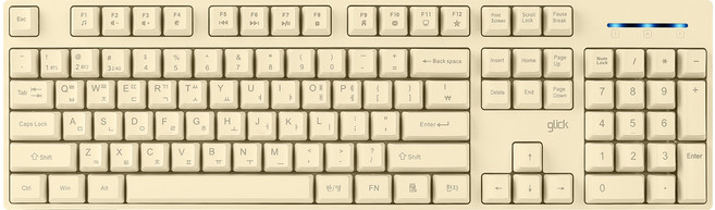 지클릭커 오피스프로 스탠다드 M 저소음 무선 블루투스 키보드, 바닐라옐로우, WK60, 제조사축