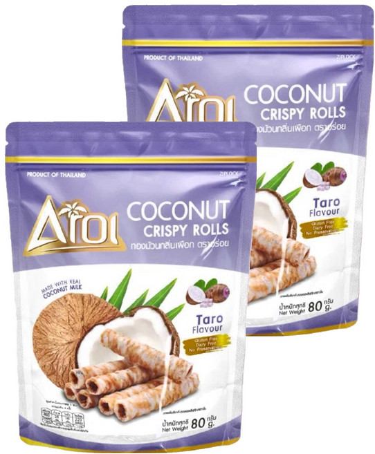 Aroi 芋頭風味椰子捲, 2包, 80g