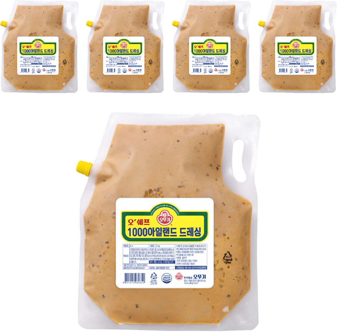 오뚜기 1000 아일랜드 드레싱, 2kg, 5개