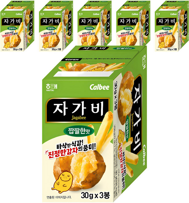 자가비 짭짤한 맛 3p, 90g, 6개