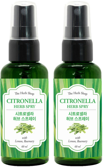 더허브샵 시트로넬라 허브 바디스프레이, 60ml, 2개