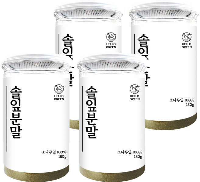 헬로우그린 국산 솔잎 분말 가루, 180g, 4개