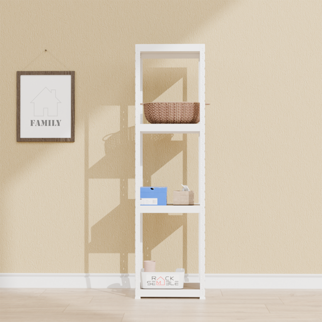 랙셈블 국내 제조 선반, 화이트, 4단