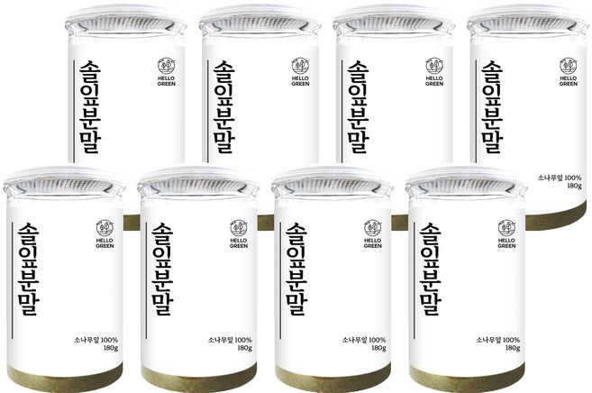 헬로우그린 국산 솔잎 분말 가루, 180g, 8개