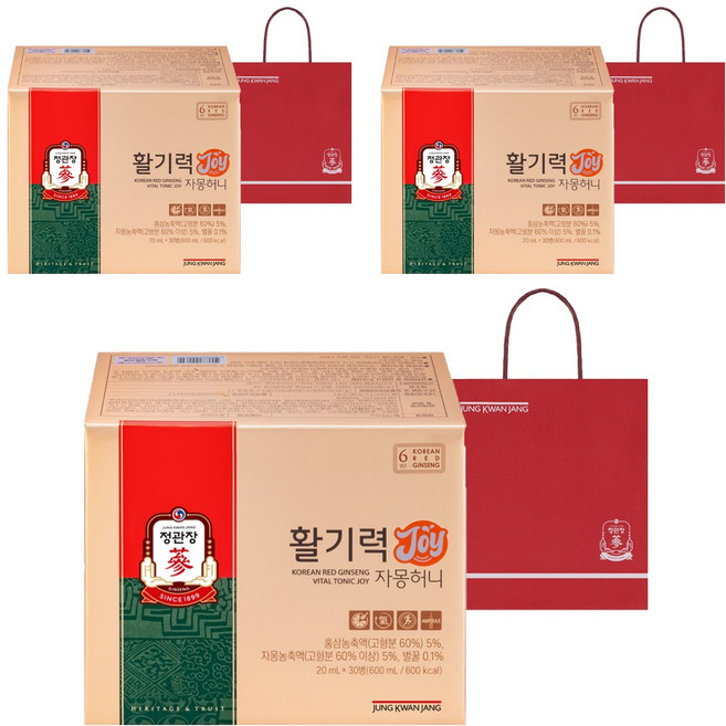 정관장 정품 활기력 JOY + 쇼핑백, 20ml, 90개