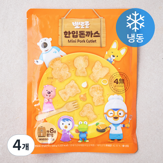 뽀로로 한입돈까스 (냉동), 4개, 500g