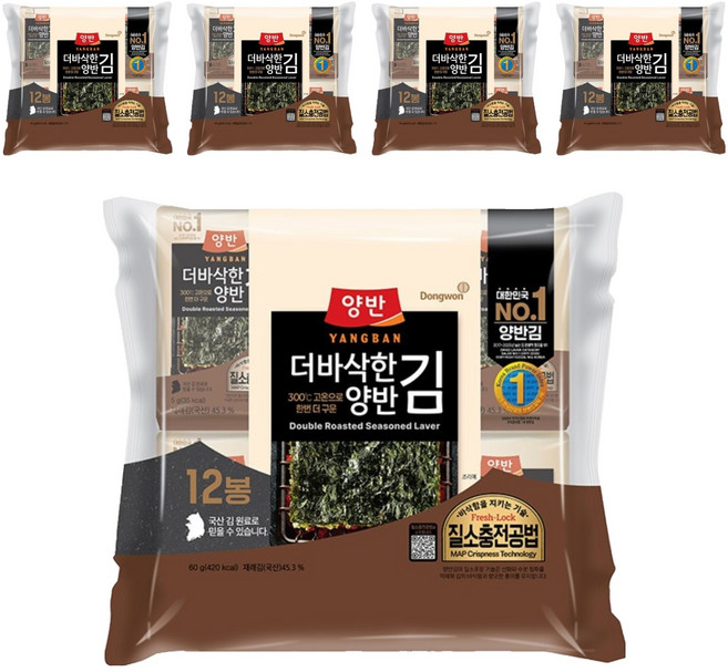 양반 더 바삭한 김, 5g, 60개