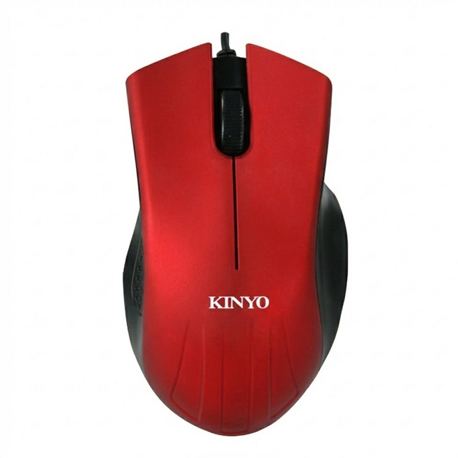 Kinyo USB光學靜音滑鼠 68 x 40 x 118mm 線長1.5m 80g, KM-506, 紅色