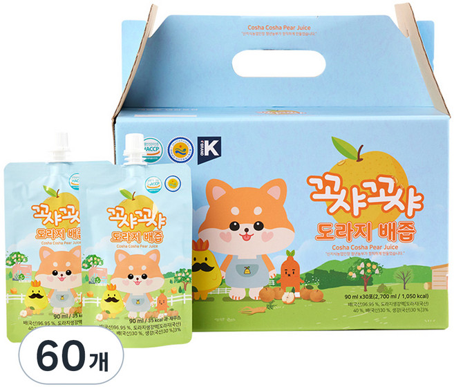 꼬샤꼬샤 도라지 배즙 스파우트형, 90ml, 60개