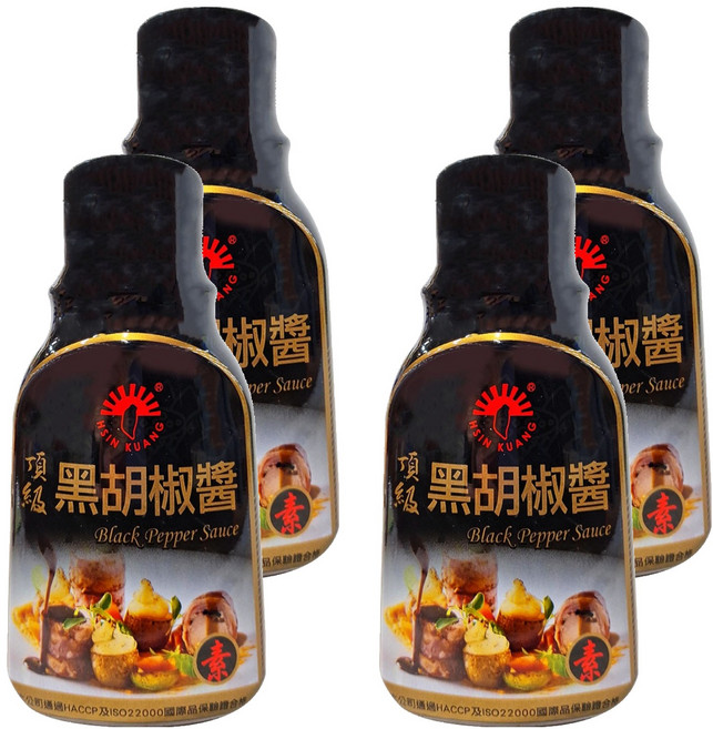 新光洋菜 黑胡椒醬 素, 300g, 4瓶