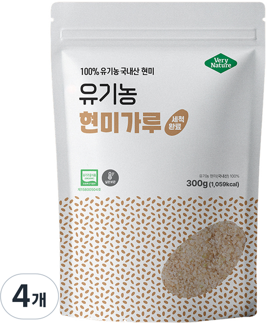 베리네이처 잡곡 유기농 현미가루, 300g, 4개