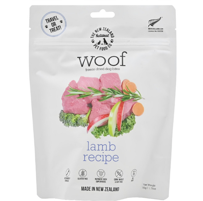 NZ Natural PET FOOD WOOF 全齡犬 狗狗冷凍乾燥生食餐, 羊肉, 50g, 1袋