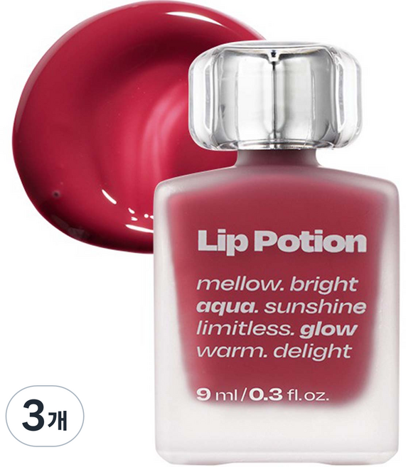 얼터너티브스테레오 립 포션 아쿠아 글로우 립틴트, 6 그레이프 셔벗, 3개