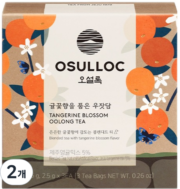 오설록 귤꽃향을 품은 우잣담 티백, 2.5g, 3개입, 2개