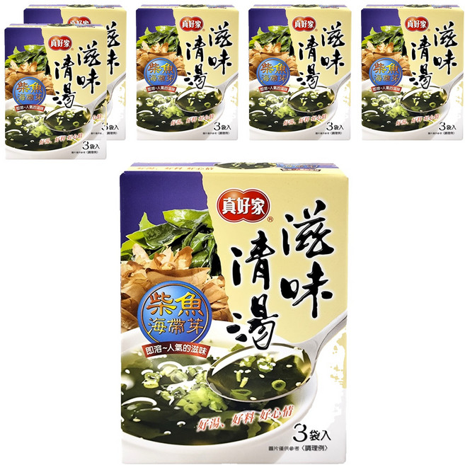 真好家 柴魚海帶嫩芽湯, 6包, 4.5g