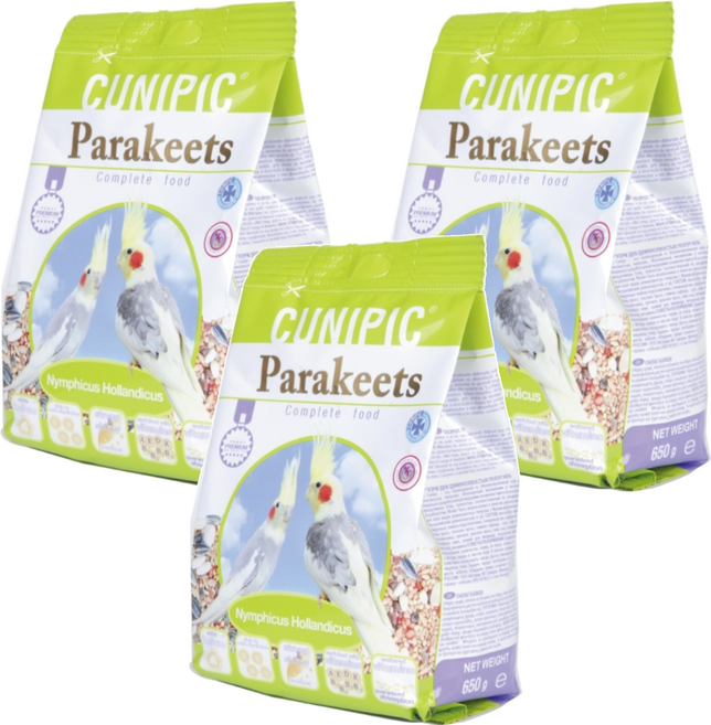 CUNIPIC 長尾鸚鵡飼料, 650g, 3包