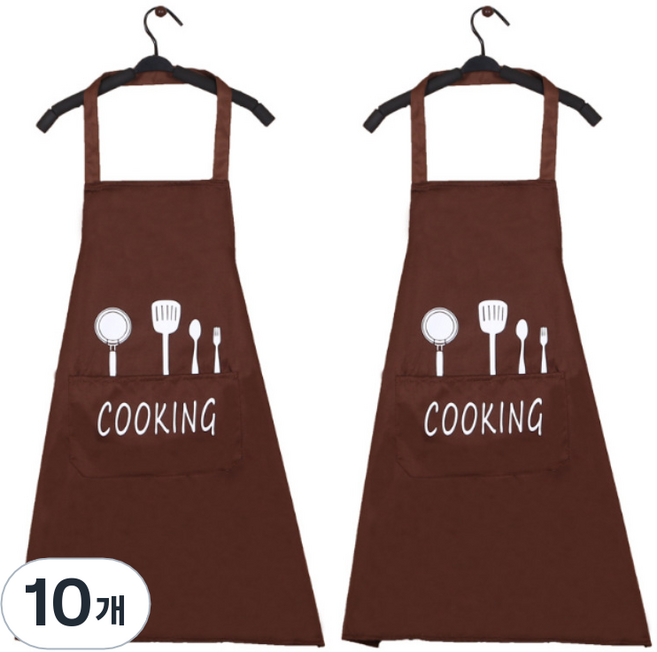 잇츠온 쿠킹 방수 앞치마, 브라운, 10개