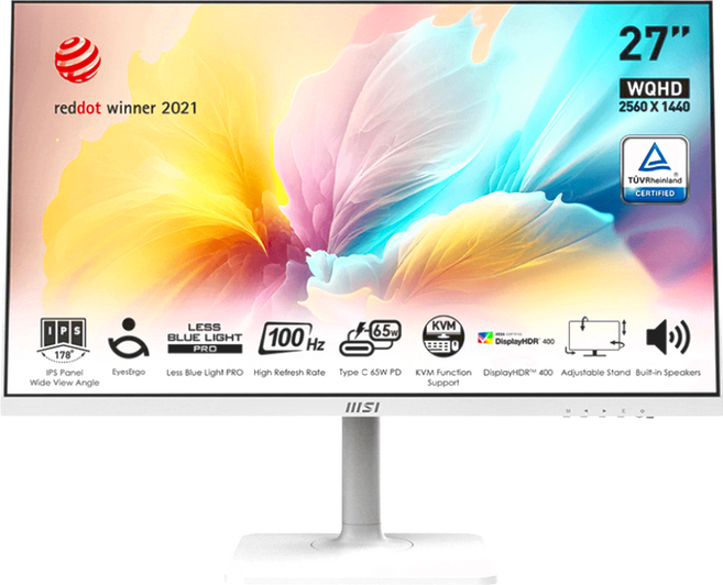 msi 微星 Modern 2K IPS平面螢幕 27吋 白色, MD272QXPW