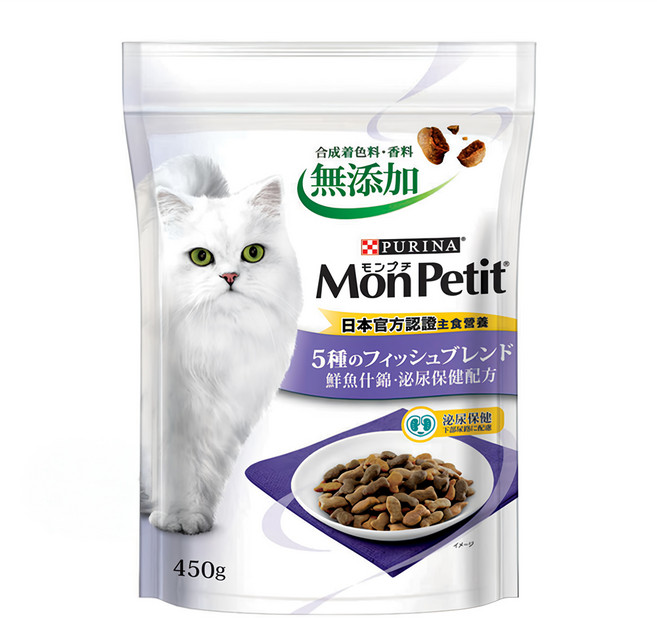 MonPetit 貓倍麗 成貓用 鮮魚什錦泌尿保健配方乾糧, 泌尿系統/腎臟護理, 450g, 1包