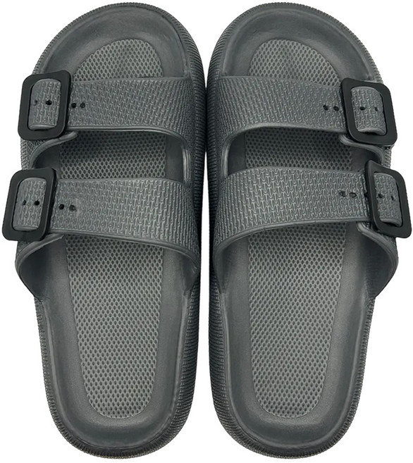 WUWU 厚底雙帶拖 MA023 男用, 26(40~41), 灰色