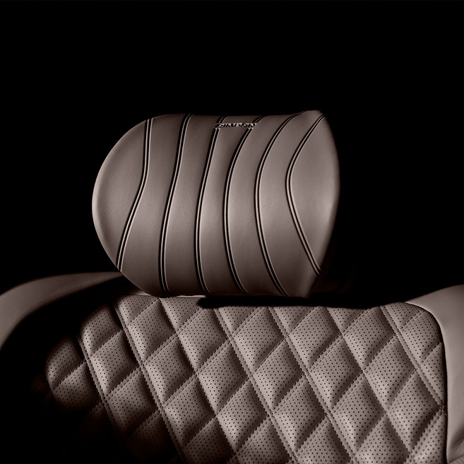 아임반 자동차 2열 차량용 목쿠션 L라인, 멜롯브라운, 1개