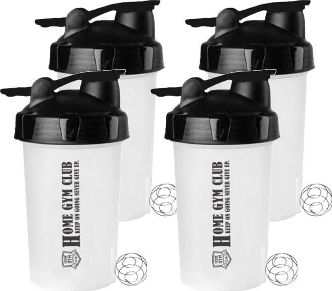 HOME GYM CLUB 居家健身 健身搖搖杯, 4個, 500ml, 白色