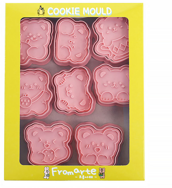 프롬아떼 쿠키커터 큐티 곰돌이 8종, 1세트