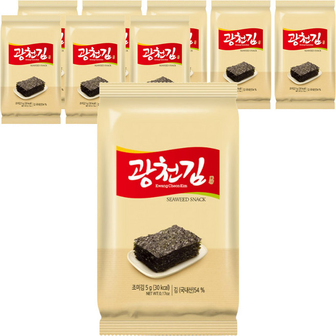 광천김 참 재래 도시락김, 5g, 9개