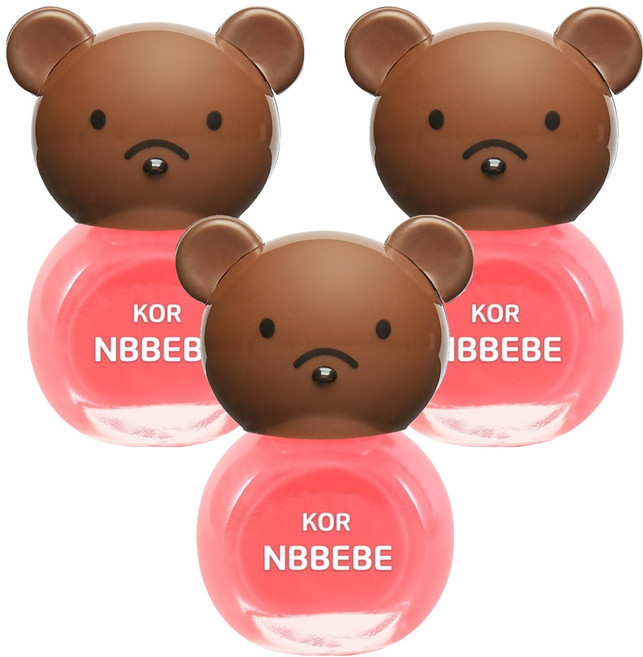 Nbbebe 兒童用指甲油, 有趣的粉紅色, 3個
