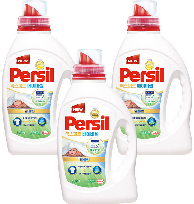 퍼실 엑스퍼트 베이비젤 세탁세제, 1.35L, 3개