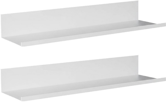 太空鋁牆上床頭置物架 30cm, 白色, 2個