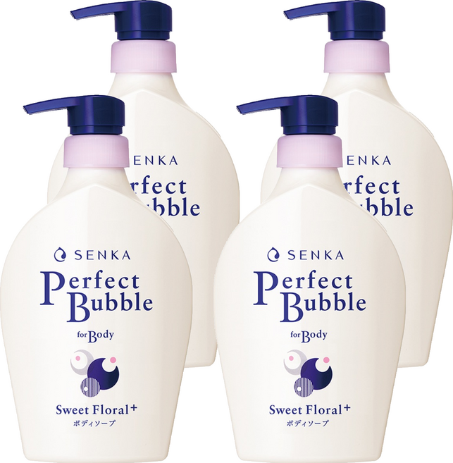 센카 퍼펙트 버블 포 바디 클렌저 스위트 플로럴 N, 500ml, 4개