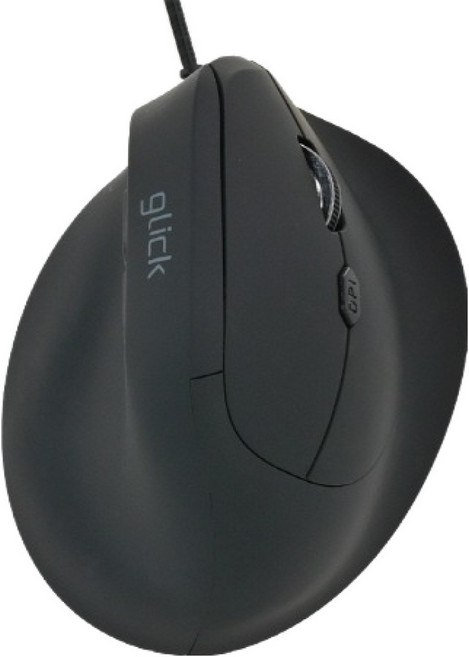 g-clicker OFFICE PRO 垂直人體工學靜音有線滑鼠, 黑色, OPW07