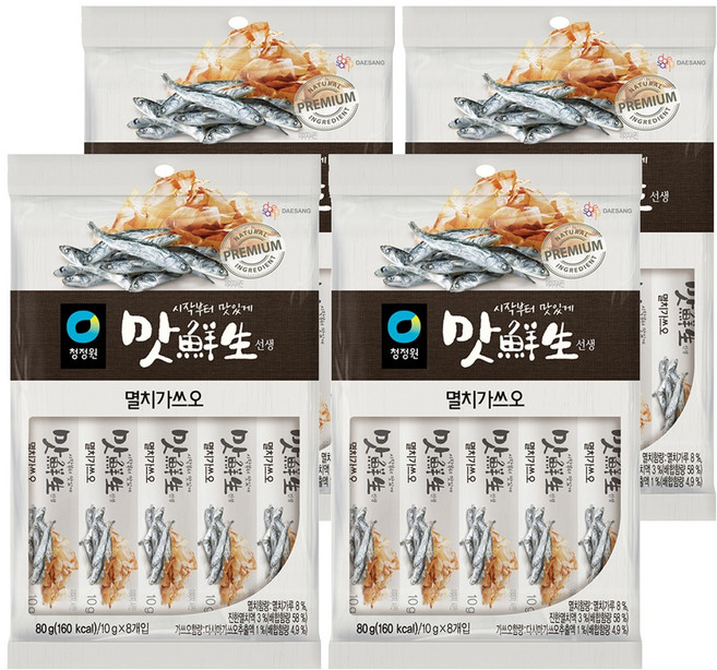 청정원 맛선생 멸치가쓰오 스틱, 80g, 4개