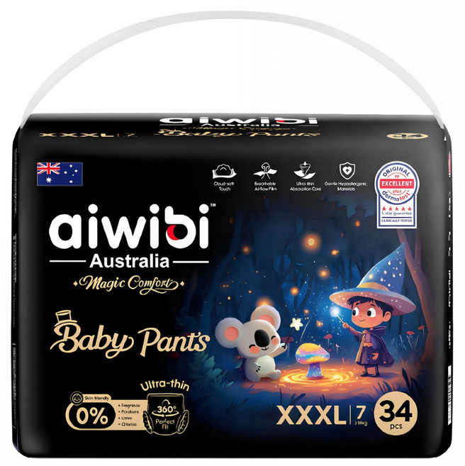 aiwibi 愛薇彼 安撫魔法褲型尿布, 3XL, 34片