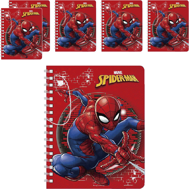 MARVEL 漫威 SPIDER-MAN 蜘蛛人 50K PP線圈筆記, 紅色, 6本