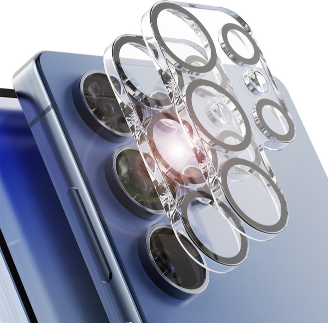 누아트 빛번짐 방지 후면 카메라 렌즈 강화유리 보호필름, 2개