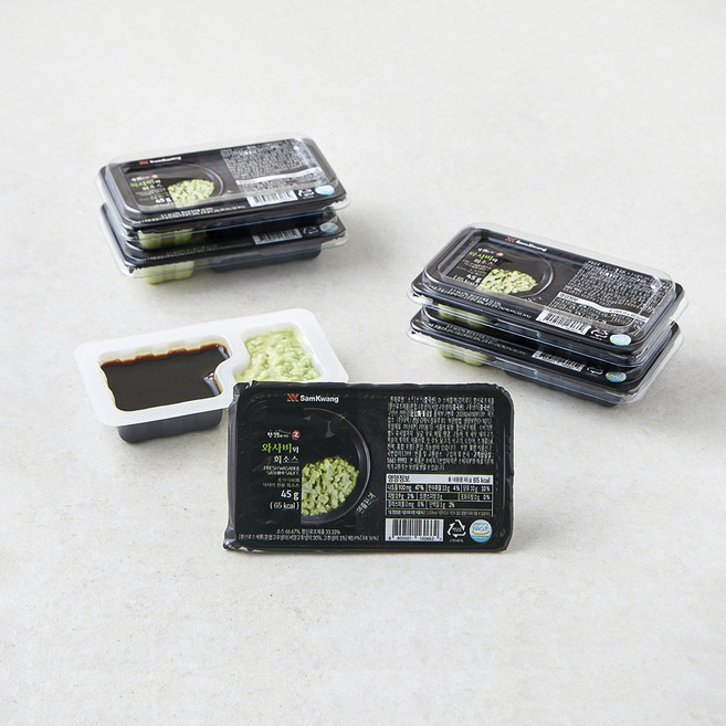 삼광 뚜껑이있는 생와사비와 회소스, 45g, 6개