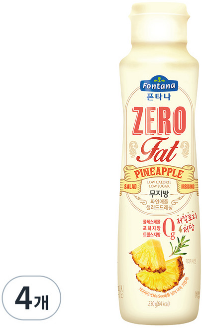 폰타나 저당 저칼로리 무지방 파인애플 드레싱, 230g, 4개