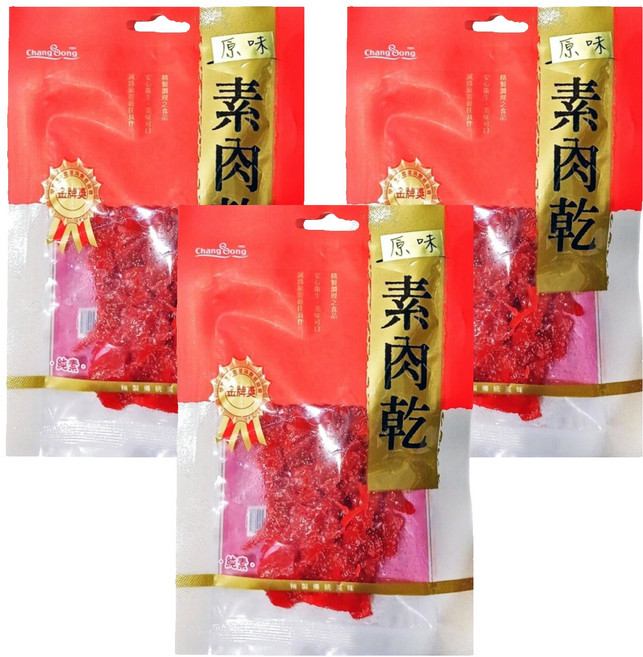 長松食品 原味素肉乾, 60g, 3包