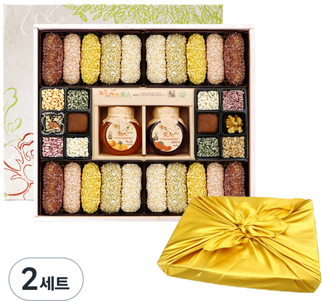 제주 액상차 고향 한과 혼합선물 + 보자기 세트, 650g, 2세트