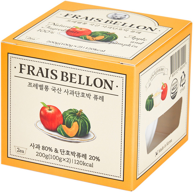 프레벨롱 국산 과일퓨레, 혼합맛(사과/단호박), 200g, 1개