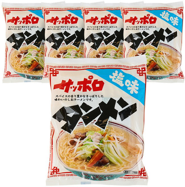 멘노스나오시 삿포로 탄멘 시오 라면 83g, 5개