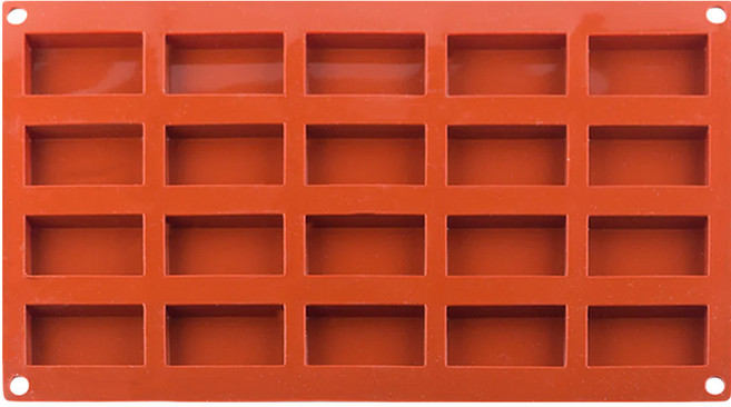 pavoni ITALIAI FR014 二十連長方形矽膠模, 紅色, 1個