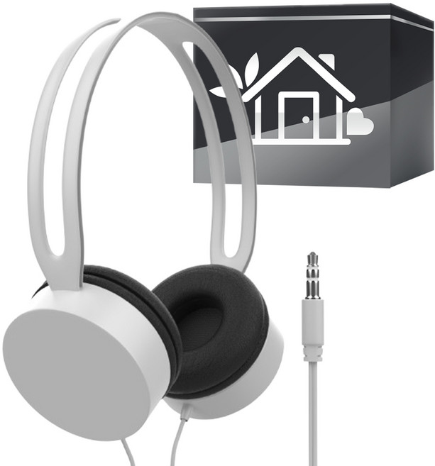 탑피아 간편한 유선 헤드폰 흰색 3.5mm단자