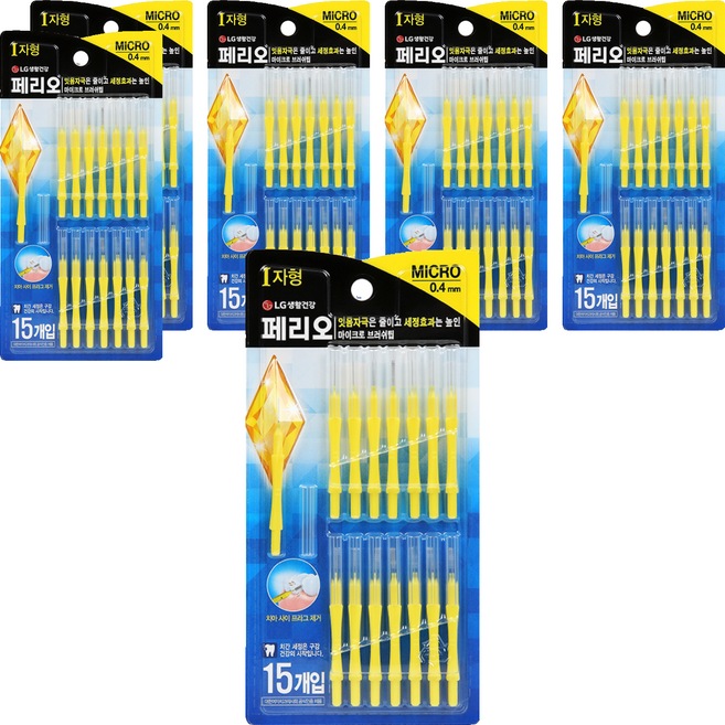 페리오 I자형 마이크로 치간칫솔, 15개입, 6개